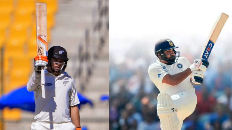 Tom Latham At Left and Rohit Sharma At Right