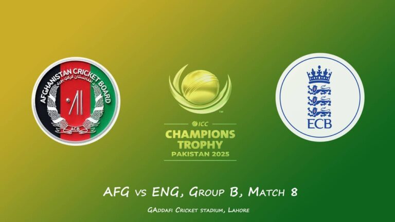 Afghanistan vs England Champions Trophy 2025 Live Streaming