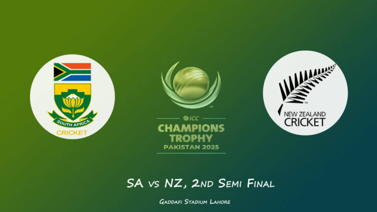 South Africa vs New Zealand Champions Trophy 2025, 2nd Semi Final, Live Streaming