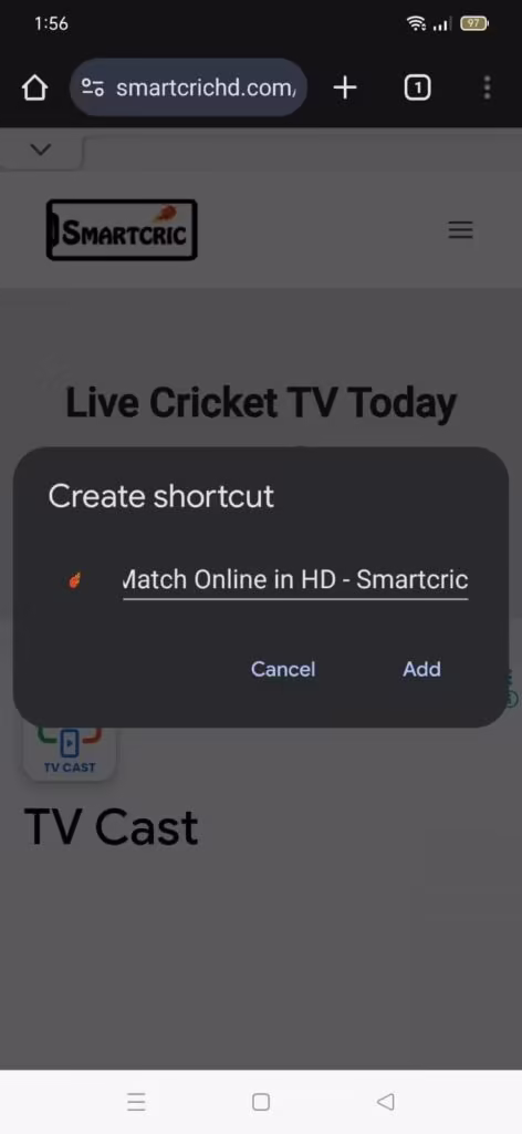 Create Smartcric HD Shortcut