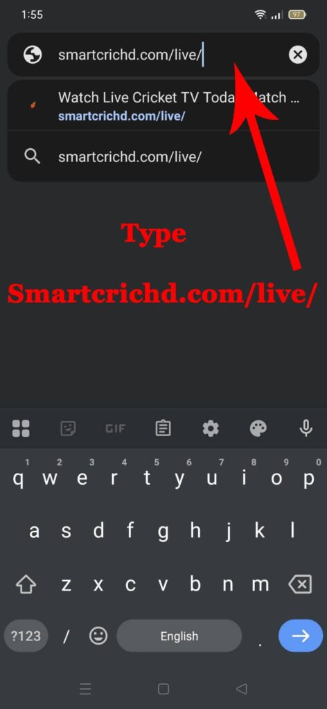 Type Smartcric HD in Address bar